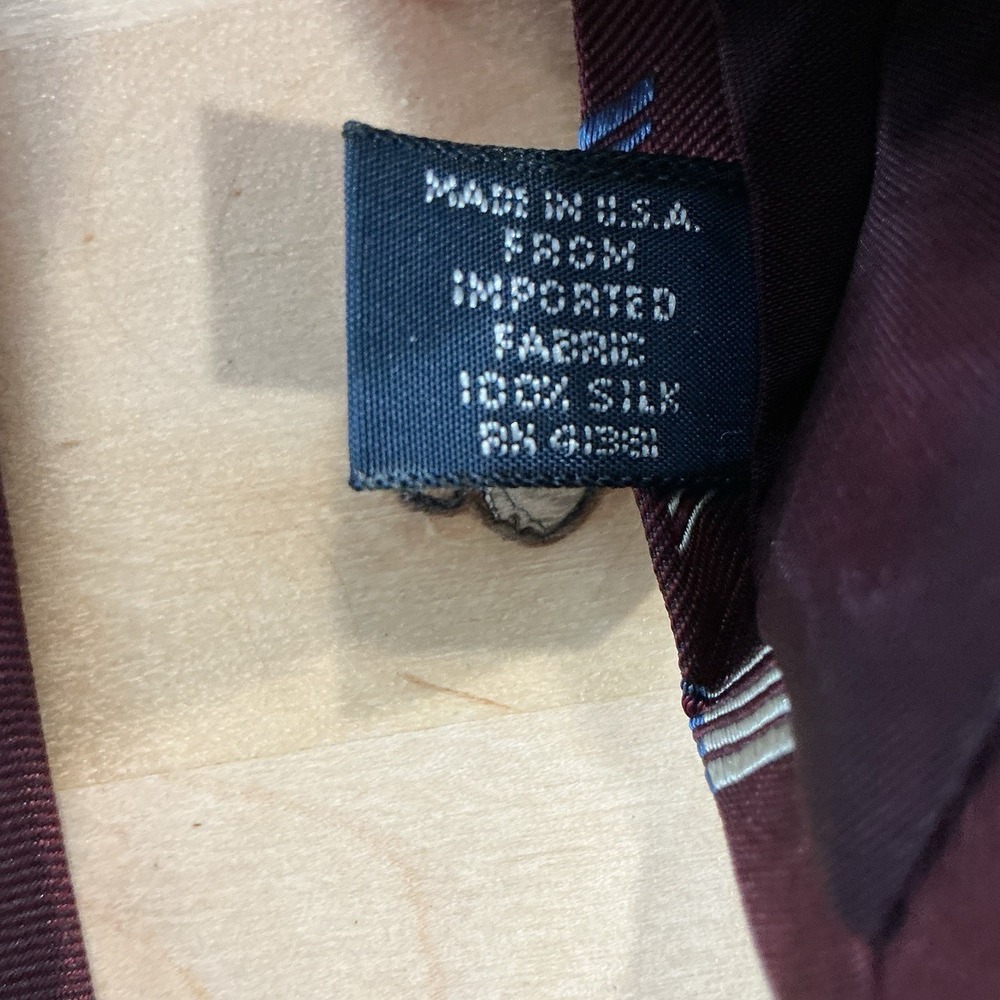 Vintage Polo Ralph Lauren Men's Brown Tan Tie 100% silk Handmade USA Geometric - Picture 4 of 4